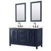 Custom image for Dark Blue with Matte Black Trim / Carrara Cultured Marble / 24