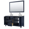 Custom image for Dark Blue with Matte Black Trim / Carrara Cultured Marble / 58