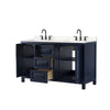 Custom image for Dark Blue with Matte Black Trim / Carrara Cultured Marble / No Mirror