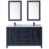 Custom image for Dark Blue with Matte Black Trim / White Carrara Marble / 24