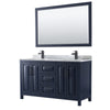 Custom image for Dark Blue with Matte Black Trim / White Carrara Marble / 58
