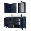 Custom image for Dark Blue with Matte Black Trim / White Carrara Marble / Medicine Cabinets