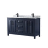 Custom image for Dark Blue with Matte Black Trim / White Carrara Marble / No Mirror