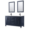 Custom image for Dark Blue with Matte Black Trim / White Cultured Marble / 24