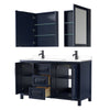 Custom image for Dark Blue with Matte Black Trim / White Cultured Marble / Medicine Cabinets