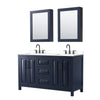 Custom image for Dark Blue with Matte Black Trim / White Cultured Marble / Medicine Cabinets