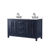 Custom image for Dark Blue with Matte Black Trim / White Cultured Marble / No Mirror