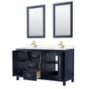 Custom image for Dark Blue with Brushed Gold Trim / Carrara Cultured Marble / 24