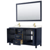 Custom image for Dark Blue with Brushed Gold Trim / Carrara Cultured Marble / 58