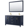 Custom image for Dark Blue with Brushed Gold Trim / Carrara Cultured Marble / 58