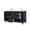 Custom image for Dark Blue with Brushed Gold Trim / Carrara Cultured Marble / No Mirror