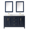 Custom image for Dark Blue with Brushed Gold Trim / White Carrara Marble / Medicine Cabinets