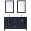 Custom image for Dark Blue with Brushed Gold Trim / White Cultured Marble / 24