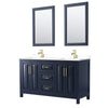 Custom image for Dark Blue with Brushed Gold Trim / White Cultured Marble / 24