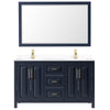 Custom image for Dark Blue with Brushed Gold Trim / White Cultured Marble / 58
