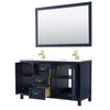 Custom image for Dark Blue with Brushed Gold Trim / White Cultured Marble / 58