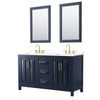 Custom image for Dark Blue with Brushed Gold Trim / White Cultured Marble / 24