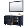 Custom image for Dark Blue with Brushed Gold Trim / White Cultured Marble / 58