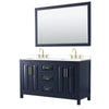 Custom image for Dark Blue with Brushed Gold Trim / White Cultured Marble / 58