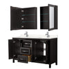 Custom image for Dark Espresso with Polished Chrome Trim / Carrara Cultured Marble / Medicine Cabinets