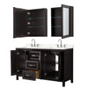 Custom image for Dark Espresso with Polished Chrome Trim / Carrara Cultured Marble / Medicine Cabinets