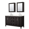 Custom image for Dark Espresso with Polished Chrome Trim / Carrara Cultured Marble / Medicine Cabinets
