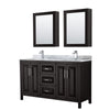 Custom image for Dark Espresso with Polished Chrome Trim / White Carrara Marble / Medicine Cabinets
