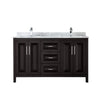 Custom image for Dark Espresso with Polished Chrome Trim / White Carrara Marble / No Mirror
