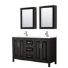 Custom image for Dark Espresso with Polished Chrome Trim / White Cultured Marble / Medicine Cabinets