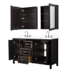 Custom image for Dark Espresso with Polished Chrome Trim / White Cultured Marble / Medicine Cabinets