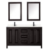 Custom image for Dark Espresso with Matte Black Trim / Carrara Cultured Marble / Medicine Cabinets