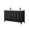 Custom image for Dark Espresso with Matte Black Trim / Carrara Cultured Marble / No Mirror