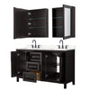 Custom image for Dark Espresso with Matte Black Trim / Carrara Cultured Marble / Medicine Cabinets