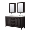 Custom image for Dark Espresso with Matte Black Trim / Carrara Cultured Marble / Medicine Cabinets