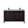 Custom image for Dark Espresso with Matte Black Trim / White Carrara Marble / No Mirror