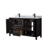 Custom image for Dark Espresso with Matte Black Trim / White Carrara Marble / No Mirror