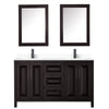 Custom image for Dark Espresso with Matte Black Trim / White Cultured Marble / Medicine Cabinets