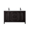 Custom image for Dark Espresso with Matte Black Trim / White Cultured Marble / No Mirror