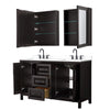 Custom image for Dark Espresso with Matte Black Trim / White Cultured Marble / Medicine Cabinets