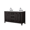 Custom image for Dark Espresso with Matte Black Trim / White Cultured Marble / No Mirror