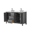 Custom image for Dark Gray with Matte Black Trim / Carrara Cultured Marble / No Mirror