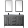 Custom image for Dark Gray with Matte Black Trim / White Carrara Marble / 24