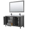 Custom image for Dark Gray with Matte Black Trim / White Carrara Marble / 58