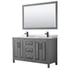 Custom image for Dark Gray with Matte Black Trim / White Carrara Marble / 58