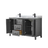 Custom image for Dark Gray with Matte Black Trim / White Carrara Marble / No Mirror