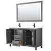 Custom image for Dark Gray with Matte Black Trim / White Cultured Marble / 58
