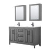 Custom image for Dark Gray with Matte Black Trim / White Cultured Marble / Medicine Cabinets