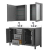 Custom image for Dark Gray with Matte Black Trim / White Cultured Marble / Medicine Cabinets