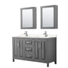 Custom image for Dark Gray with Polished Chrome Trim / Carrara Cultured Marble / Medicine Cabinets