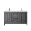 Custom image for Dark Gray with Polished Chrome Trim / Carrara Cultured Marble / No Mirror